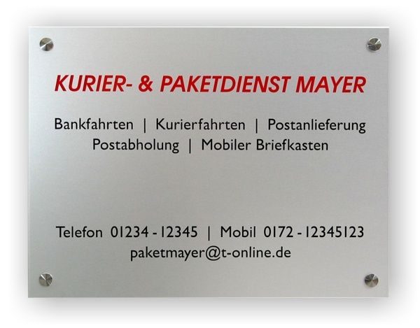 Aluminum sign