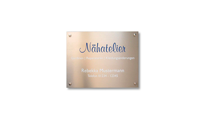 Sign made of stainless steel (V2A)