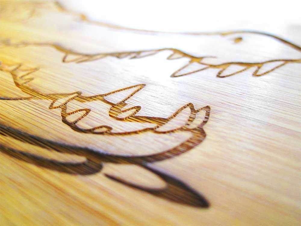 Lasergravur Holz Fragment